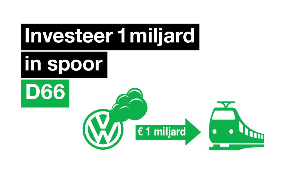 D66's tweet photo. "Investeer 1 miljard van Volkswagen #sjoemeldiesels in spooronderhoud," #D66 @SvVeldhoven. https://t.co/s169LseDCH https://t.co/SRq3aWekEM