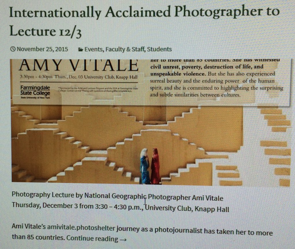 Alyssa_FSC's tweet photo. Come check out Amy Vitale lecture today from 3:30-4:30 in Knapp Hall! #rambassadors https://t.co/tU1B1ThOwP