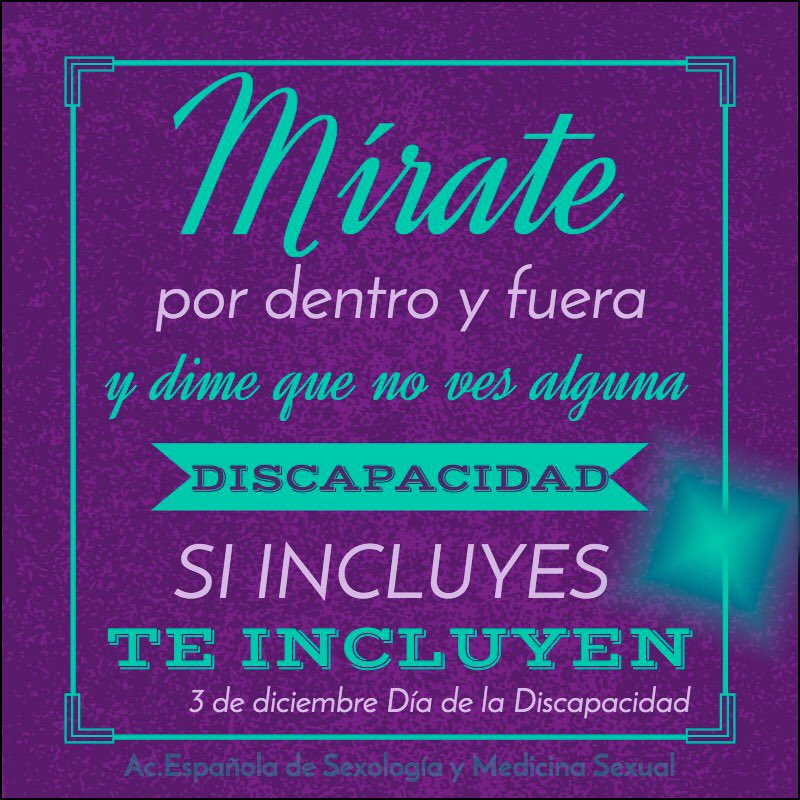 AESexologia's tweet photo. #diainternacionaldeladiscapacidad #diadiscapacidad #inclusion #derechos #diversidad https://t.co/b0gTMzPkEF