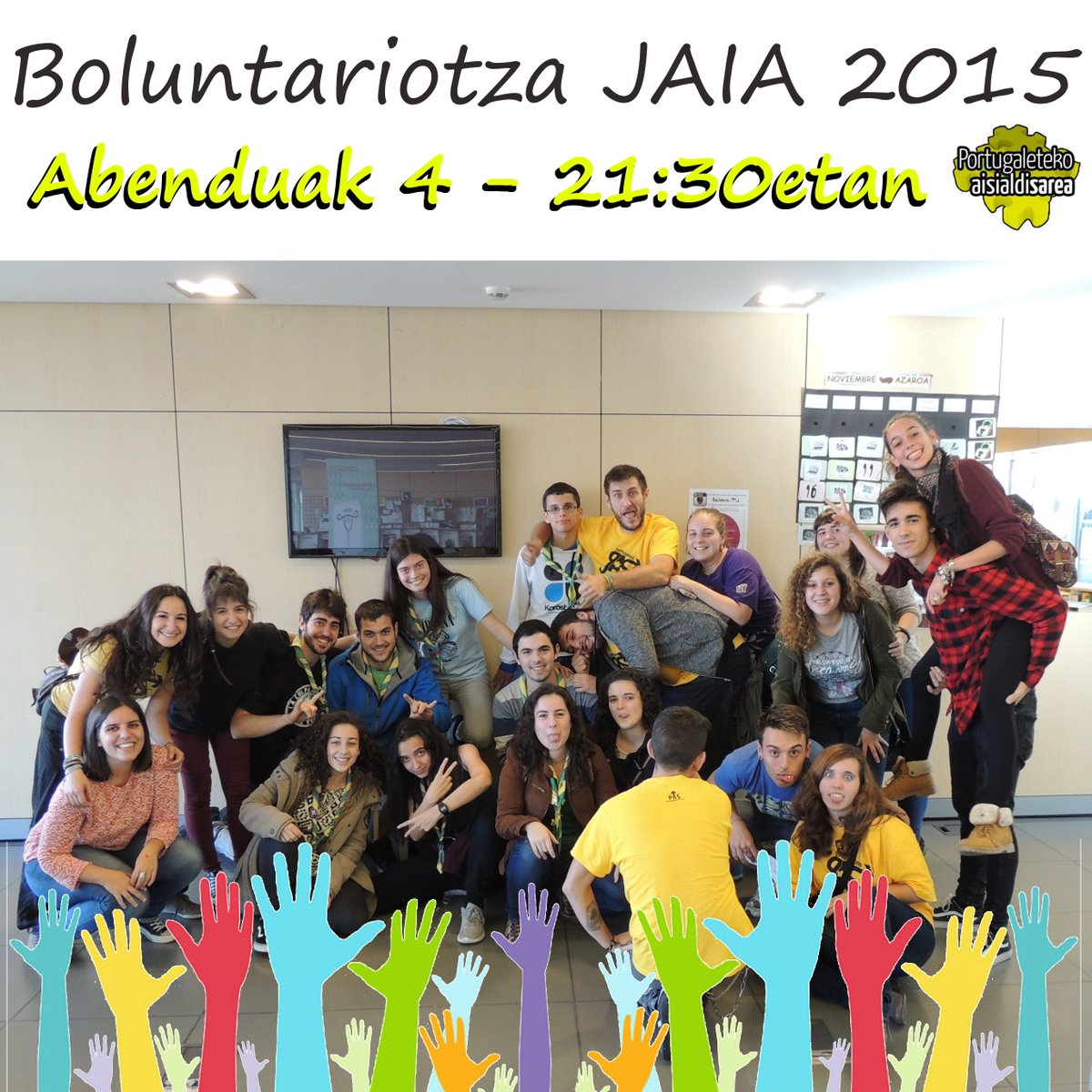 portusarea's tweet photo. ¡Ya falta menos para celebra que somos GRANDES! HAUNDIAK garela ospatzeko prest!
#boluntariotza #voluntariado #div15 https://t.co/YTHY0rHZ4x