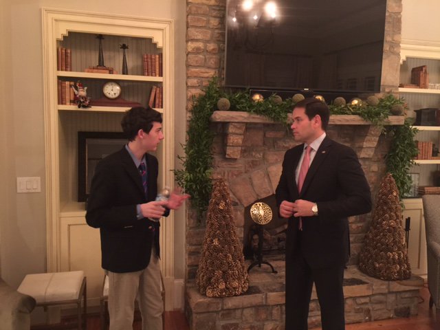 WALearns's tweet photo. . @WoodwardAcademy sophomore Daniel G. debating surveillance policy with Marco Rubio. #TopicKnowledge https://t.co/XIgEqUcCuT ( woodwarddeb