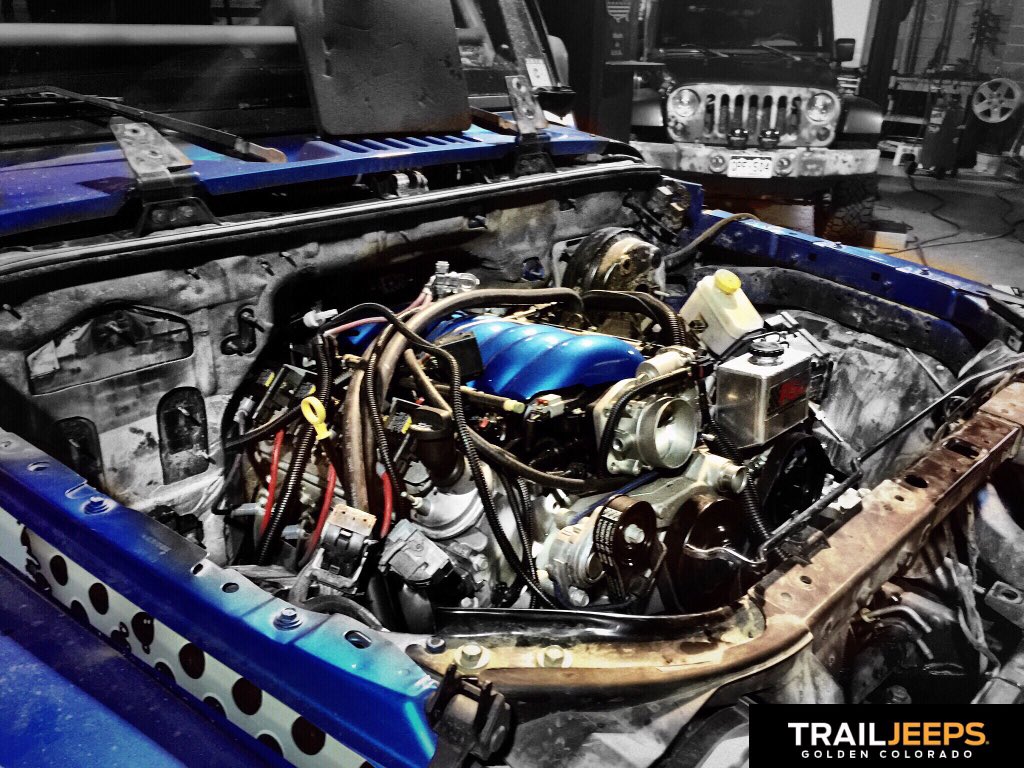 TrailJeeps's tweet photo. El Jefe's LS3 stroker is just about ready to fire up!
#trailjeeps #ls3swap https://t.co/lSy3UEu1NF