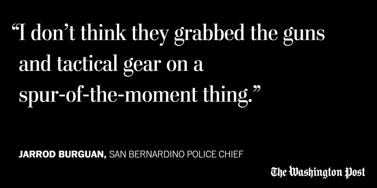 washingtonpost's tweet image. After San Bernardino rampage, questions remain on motive and level of planning wapo.st/1NrmKhv