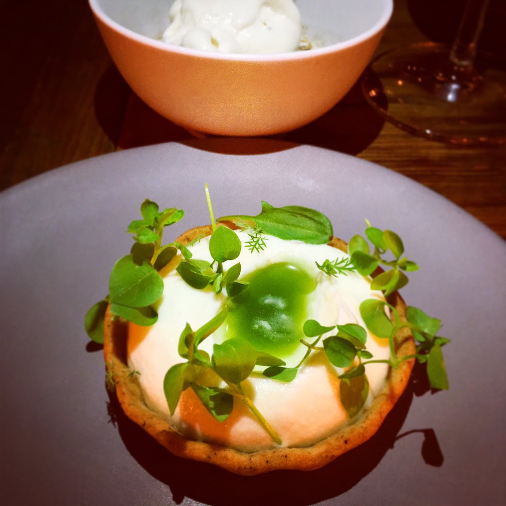 Chef <a href="/Berselius/">Fredrik Berselius</a> is cooking in Wynwood for #ArtBasel. Tart and sorbet w shrooms n spruce: instagram.com/p/-1MJeTzXO4/