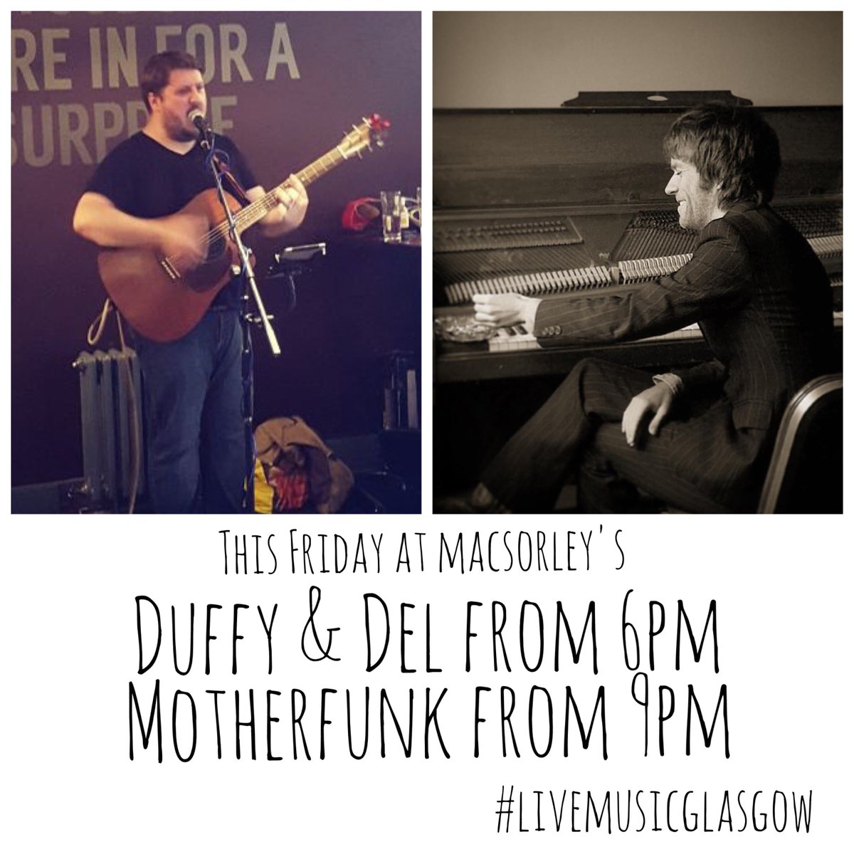 MacSorleysBar's tweet photo. It’s almost Friday! Loads of living music coming up at MaSorley’s #tififriday #livemusicglasgow https://t.co/U6EYXQAtZA