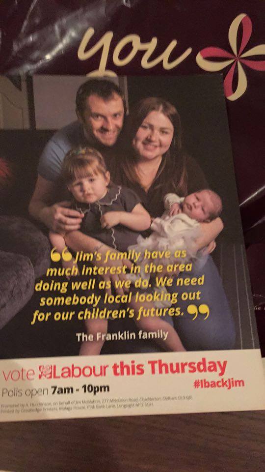 mpfranklin85's tweet photo. I suppose we best go vote tonight after receiving this in the post yesterday :-) @CllrJimMcMahon #IbackJim https://t.co/qBhirEDSqq