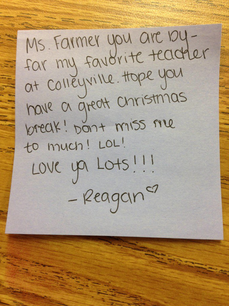 MsFarmerEnglish's tweet photo. #ThankYouThursday 4my awesome students- both this year and previous years! Love yall! A note&amp;a project i got this wk https://t.co/gwxbqktAr2