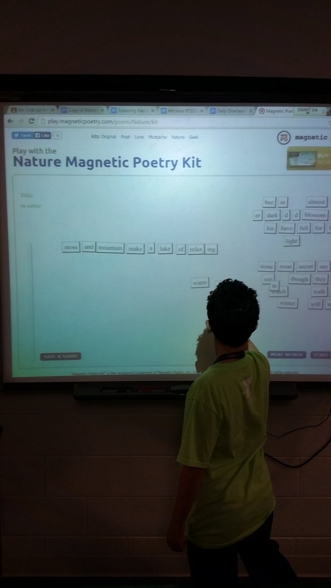 colecorey72's tweet photo. Daily warm up of magnetic poetry @BaselineTechLab @shps_baseline @MrsColeSTEM @FistBumpMrSmith @herrera_aol @ https://t.co/f7nL3M64B7