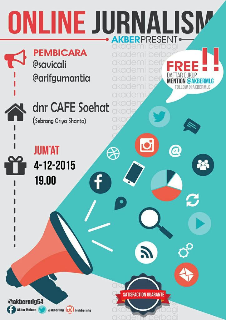 Kelas #akbermlg54 "Online Jurnalism" | Jum 4/12/15 | 7 pm | dnr Cafe Soehat |FREE | daftar mention @akbermlg