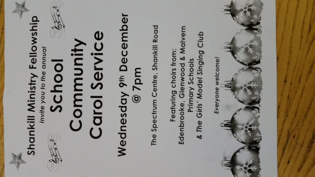SpectrumBelfast's tweet image. Annual Carol Service Weds 9 Dec at 7pm. Featuring local school choirs. Free event and all welcome