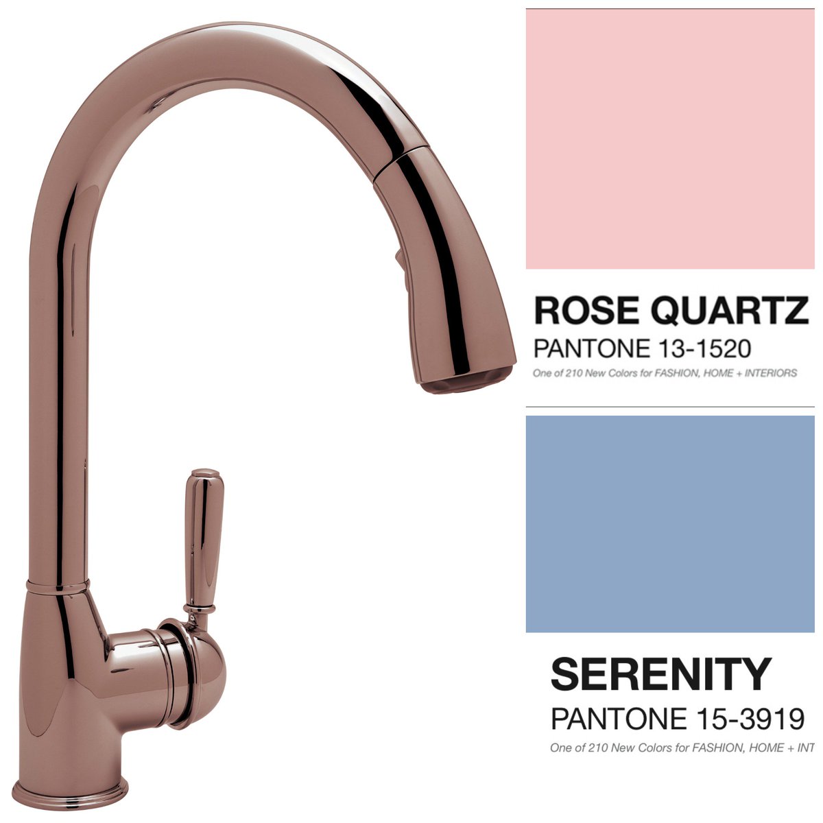 ROHL_Official's tweet photo. Move over Marsala, you've got two new #Coloroftheyear from @Pantone We're especially fond of the #rosequartz https://t.co/7j8ly140Ag