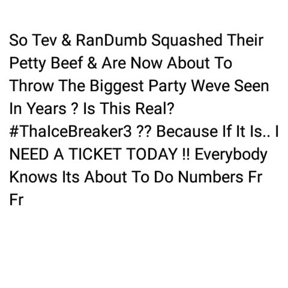 SHAUN_FTS's tweet photo. Yes... Its True... On Dec 27Th #RanDumbPromo &amp; #TevCPromo Are In One Building For #ThaIceBreaker3 .... Dont Miss💯👌 https://t.co/ZYzzCN9C2T