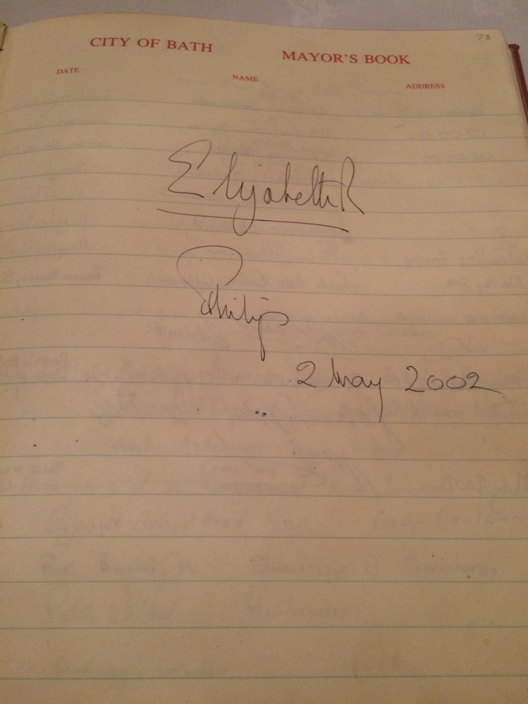 invisiblepaula's tweet photo. @TheBathWI Lovely time at the mayoral tweet up and got to see Elizabeth R in the visitors book https://t.co/h7fPFXn6MZ