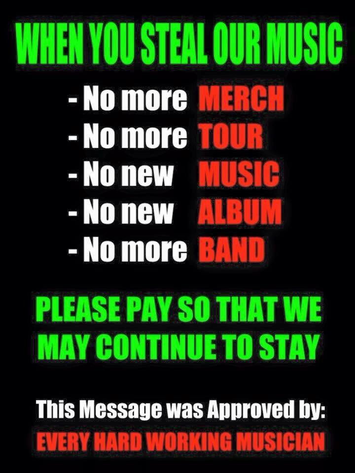 This is so true .Support all music you love❤️! Major Labels to the Underground music of your fav local band. 🎸💀 \m/