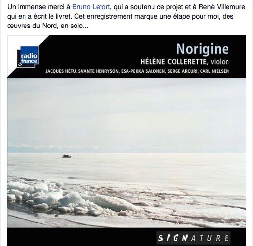 renevillemure's tweet image. Hélène Collerette's new CD on Radio France's Signature label, for which I wrote the booklet #designdecode #words