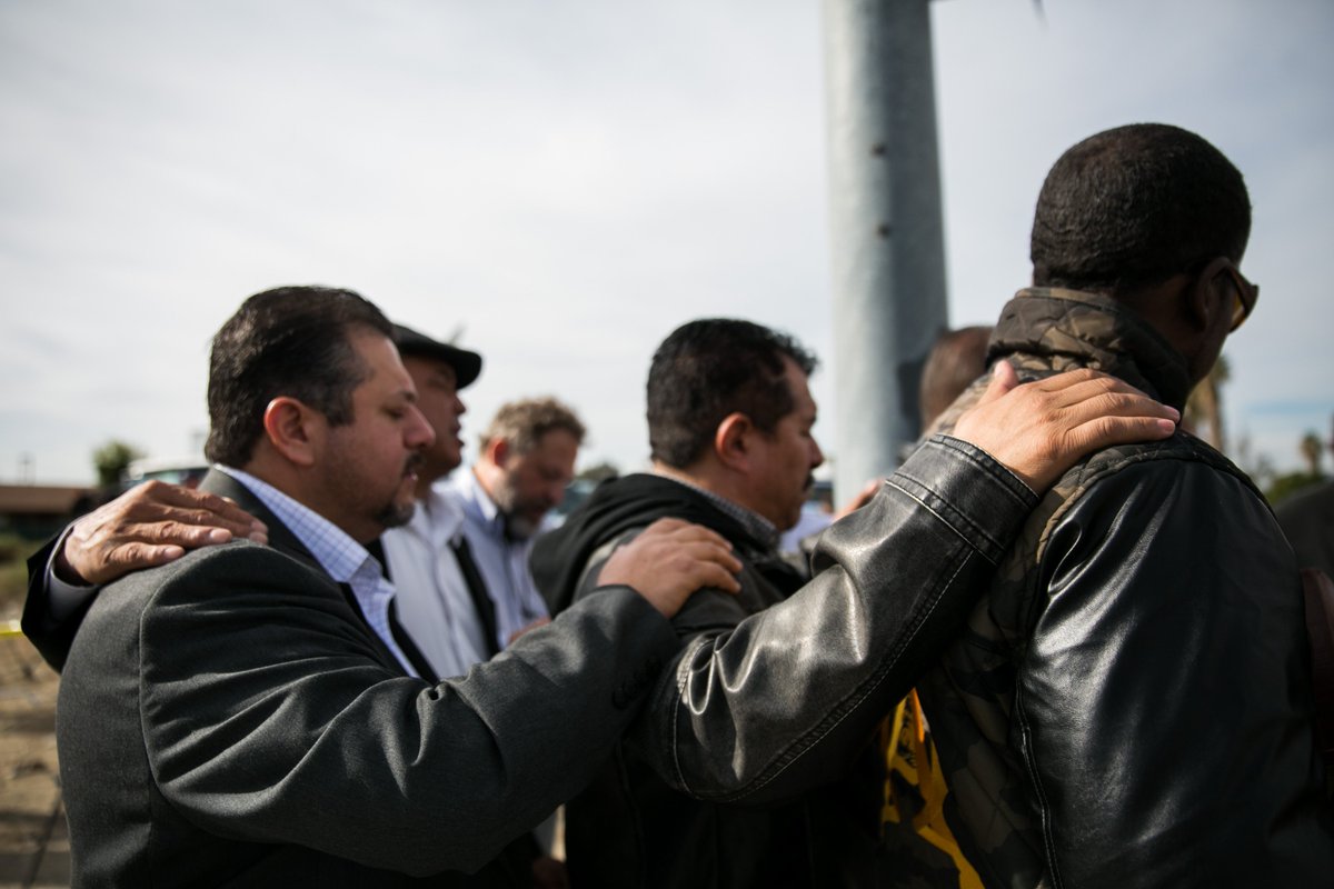 latimes's tweet photo. Church leaders gather to pray for #SanBernardino

https://t.co/veWCvDqsdM https://t.co/i3ssBUhx7l
