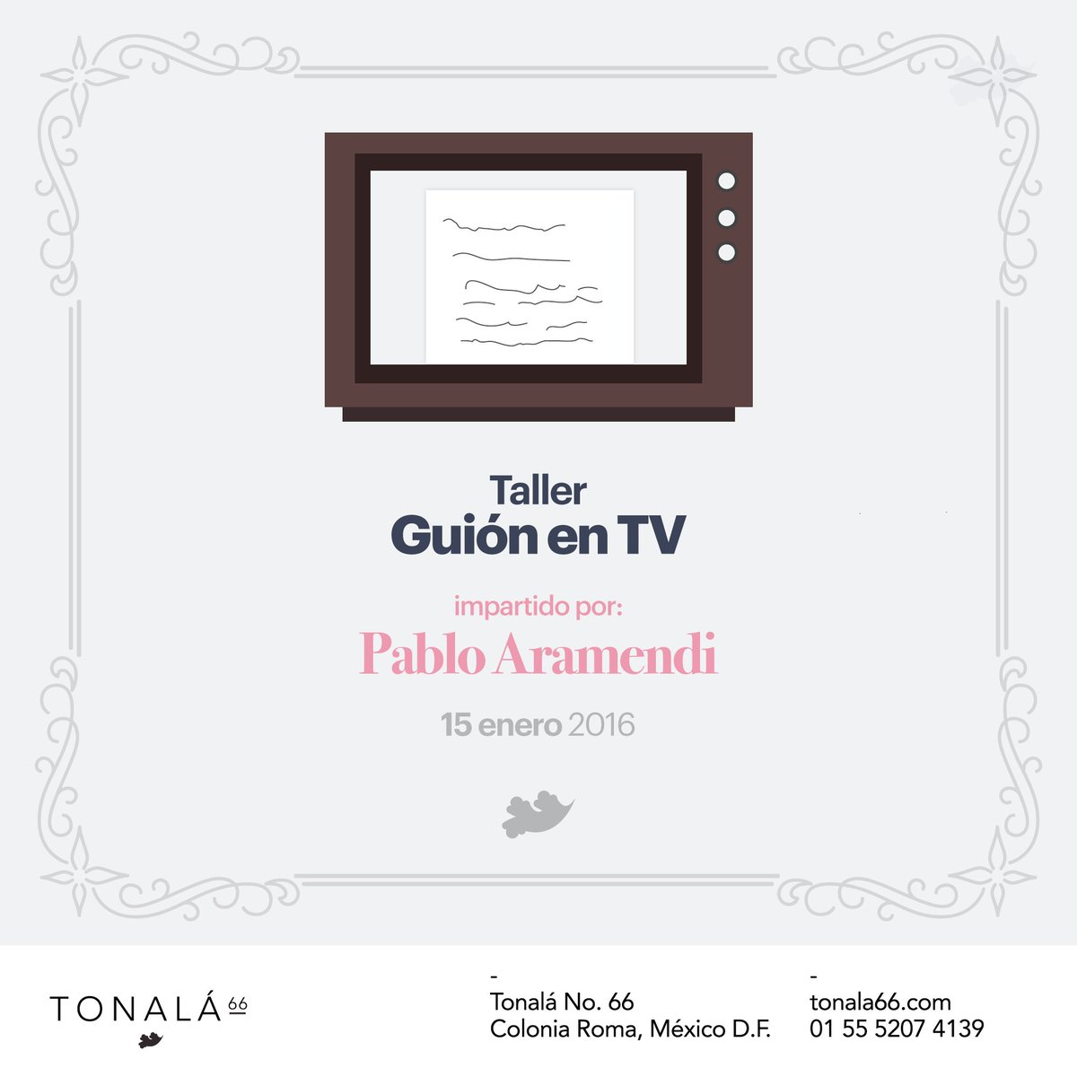 ¡Éste año será el año que por fin escribes aquel guión para TV! via  <a href="/Tonala66/">Tonalá 66</a> 
tallerines.com/detalle/taller… #Guionismo