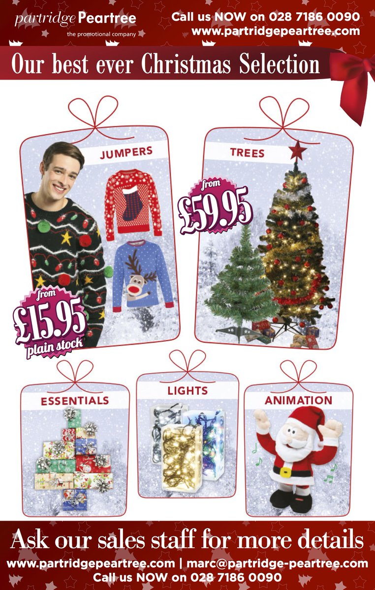 Partridge1988's tweet photo. Check out our Best Ever Xmas Selection!!  Send Marc an email on marc@partridge-peartree.com or call 02871860060. https://t.co/JazVPH2cyO