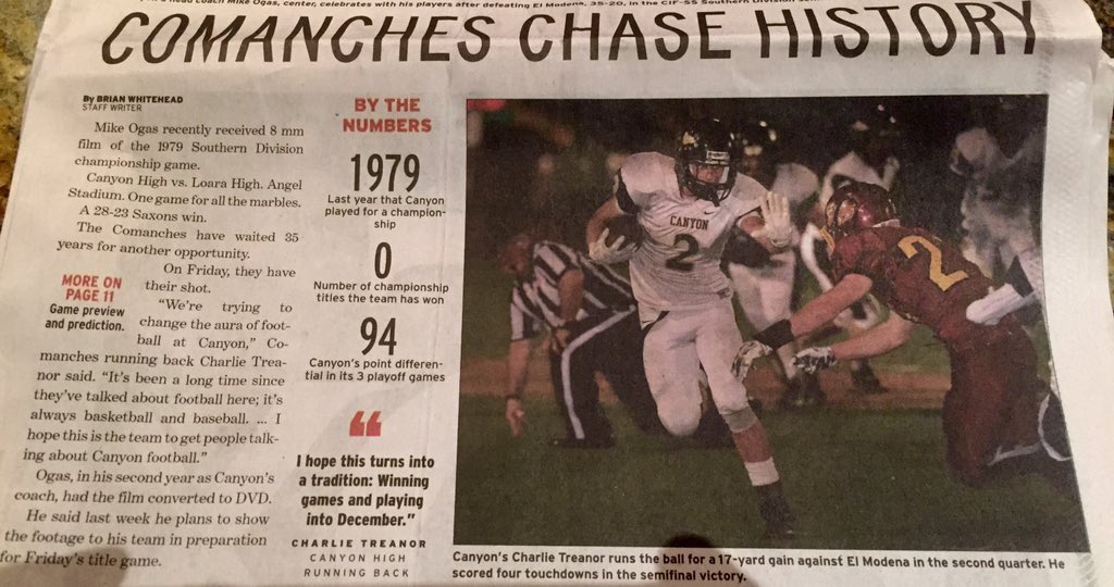 canyonbaseball's tweet photo. Congrats to our own @charlie_treanor for making such an impact as a two sport athlete! Good luck @canyonfb #beatbrea https://t.co/KrISbinn3S