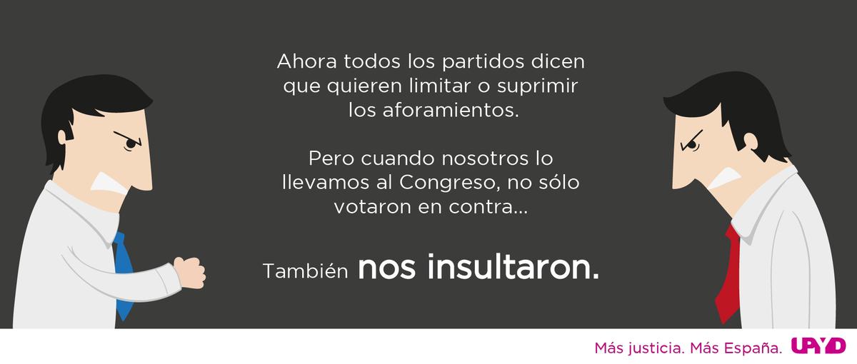 UPYD's tweet photo. Cuando quisimos eliminar los aforamientos todos nos insultaron. Ahora todos lo proponen.
#VOTAUPYD #MásEspaña https://t.co/YaMTy3WdpB