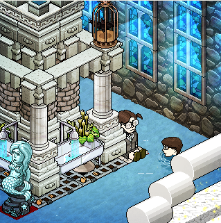 BxbbleES's tweet photo. #HabwartsEnHabbo Myrtle la llorona y Harry Potter @ESHabbo @Habbace Participantes: Bxbble y m4gicunico https://t.co/Un2alpxXGv