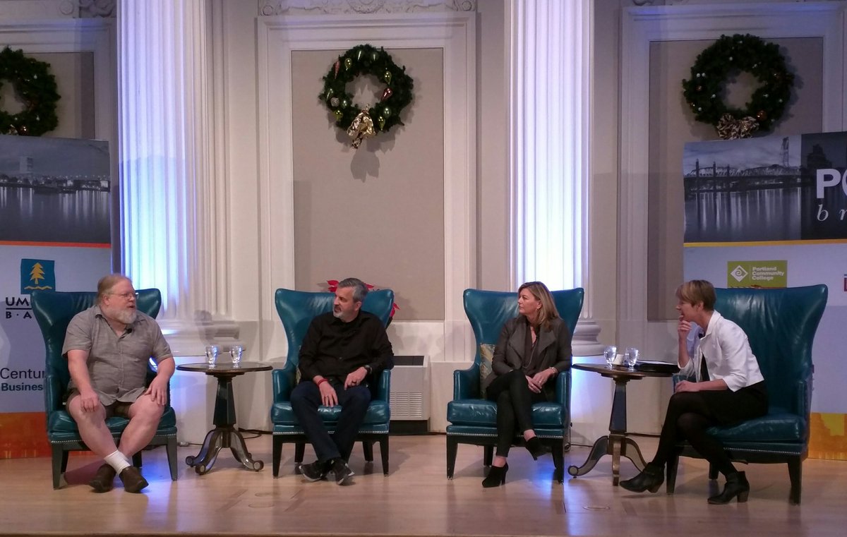 PDXBIZJournal's tweet image. Craft drink panelists: John Harris of @EclipticBrewing, Ted Pappas of @bbdistilling and Maria Ponzi of @PonziWines