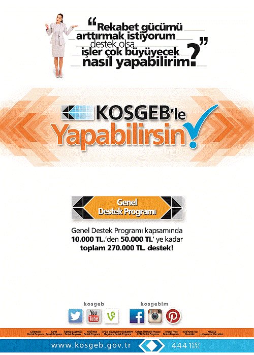 TCSanayi's tweet image. KOSGEB Genel Destek Programı kapsamında,10 Bin TL'den 50 Bin TL'ye kadar destek veriyor.
goo.gl/zn44NL