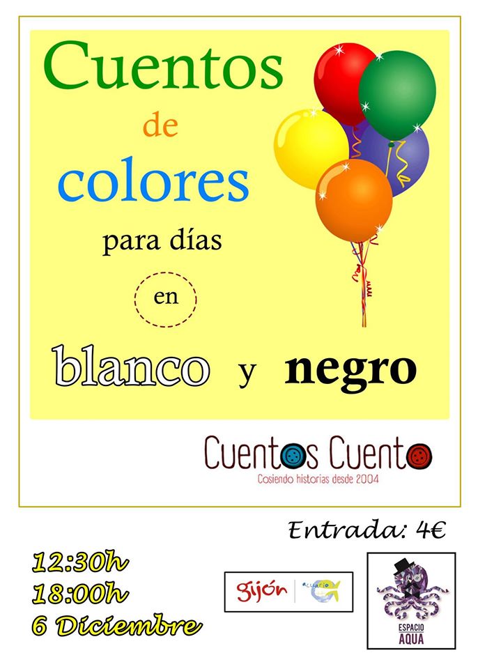 Domingu6(12:30/18) Xixón, <a href="/EspacioAqua/">Espacio Aqua</a>. "Cuentos de colores", Cuentos Cuentos #PaLaReciella