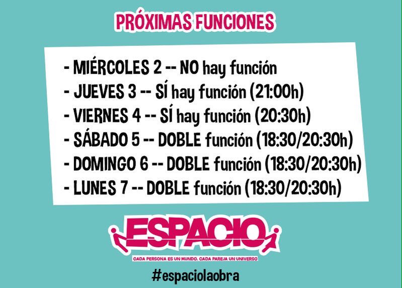 Andoni_Agk's tweet photo. Arranca un Diciembre intenso en @EspacioLaObra Muchas funciones para que en algún hueco vengáis a vernos!!!! https://t.co/hSG1nt8780