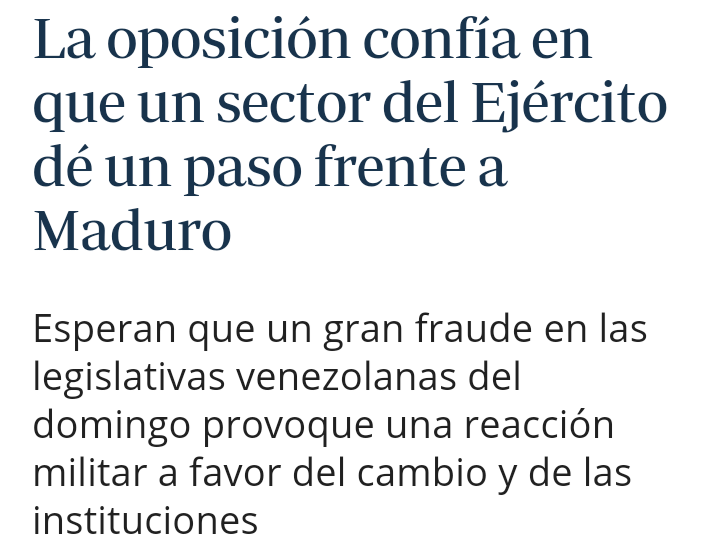 HistoriaYLucha's tweet photo. El ABC anuncia un golpe de Estado si gana Maduro las elecciones.

Ahí tenéis a la oposición democrática. https://t.co/a5mTd4pztN