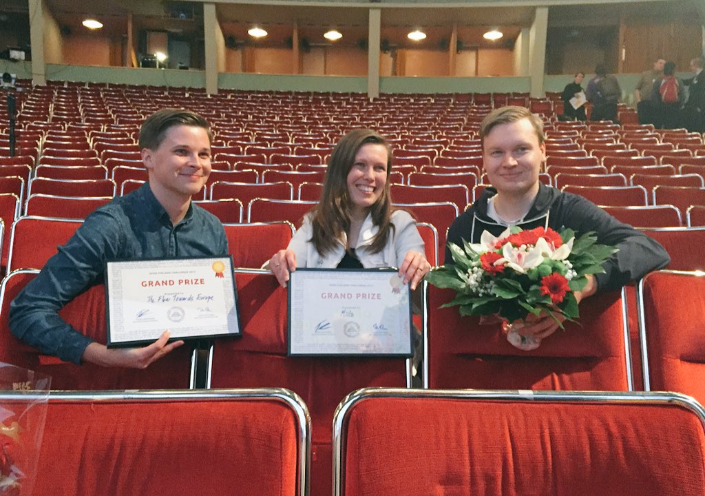 OpenFinland's tweet image. Onnea! @_Miils_ ja @lucify_ päätyivät yleisöäänestyksessä tasapeliin! Kaksi voittajaa tänä vuonna! #openfinland