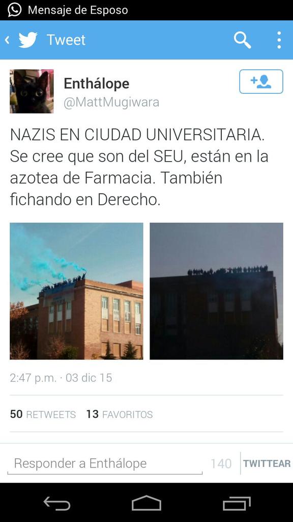aehabeascorpus's tweet photo. Hoy el fascismo ha entrado de nuevo en la Universidad Complutense. La UAM no lo permitirá. #NoPasarán https://t.co/Kl25u0g81F