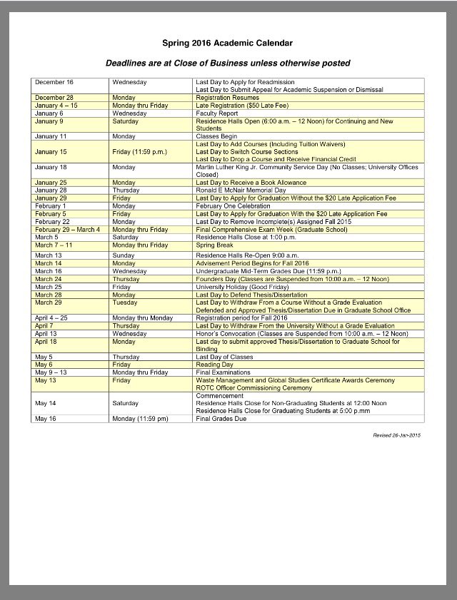 Ncat Academic Calendar Spring 2023 The A&T Register On Twitter: "Aggies, Looking For The Spring 2016 Academic  Calendar? Look No Further! 🐶 #Ncat Https://T.co/559Xrxuhtp" / Twitter