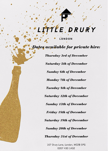 TheDruryClub's tweet photo. @LittleDrury has still got some availability in December...get in touch quick! #Christmas #NYE #party #events https://t.co/IfrJGiybGG