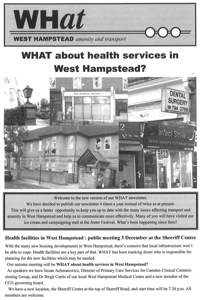 MEETING TONIGHT: WHAT is discussing health facilities in #Whamp with local #NHS reps. 19:30 at the Sherriff Centre.