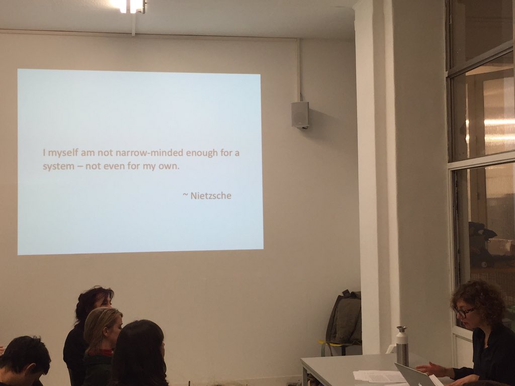 AnOnghena's tweet photo. Nietzsche quote @stlucasantwerp #lecture #manama https://t.co/ww7b3lPIgv