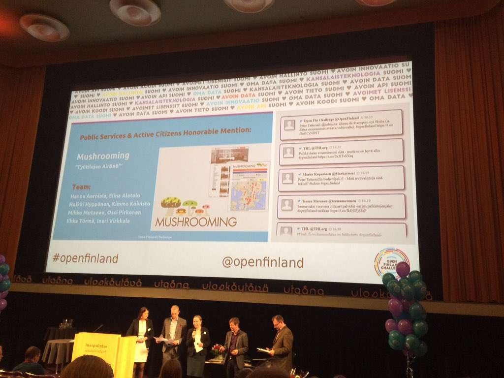 mushrmng's tweet photo. We won an honorary mention in the #openfinland challenge! Big up for the team! #mushrooming #avoindata 🍄👏🏼👏🏼👏🏼 https://t.co/GmZkoTDW9M