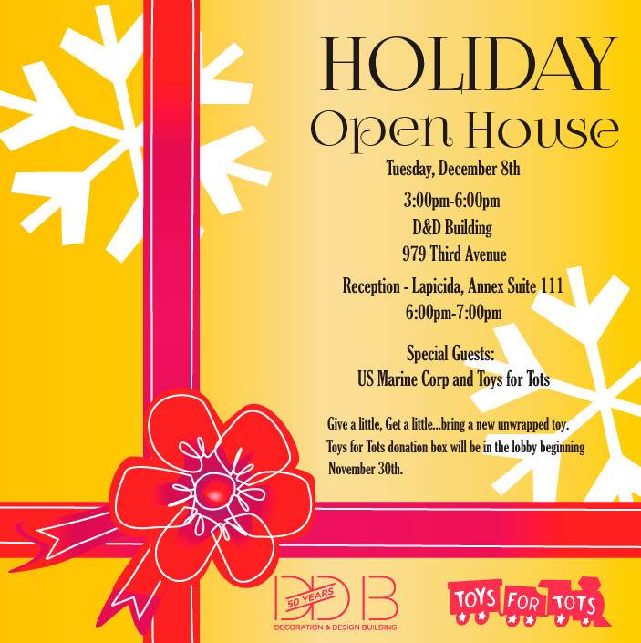 Biasi Catani (@biasicatani) on Twitter photo Visit our showroom in the <a href="/danddbuilding/">D and D Building</a> on Dec. 8th from 3-6pm & celebrate the holiday spirit with us! #ToysForTots Visit our showroom in the <a href="/danddbuilding/">D and D Building</a> on Dec. 8th from 3-6pm & celebrate the holiday spirit with us! #ToysForTots