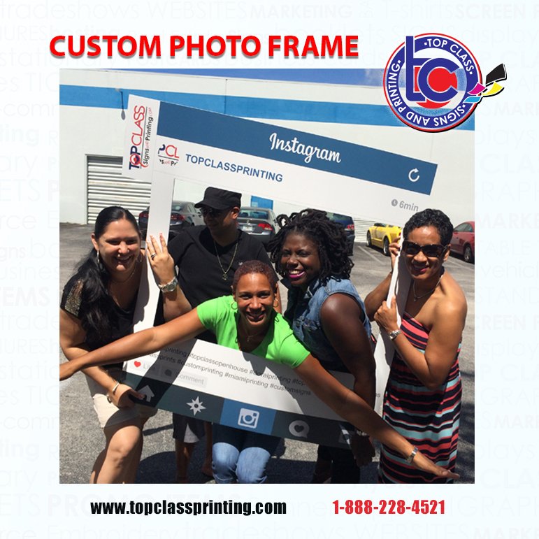 TopClassPrints's tweet image. A custom photo frame can turn your event into a major blast #instagramframe #instagramphotoprop #customsign #sxm