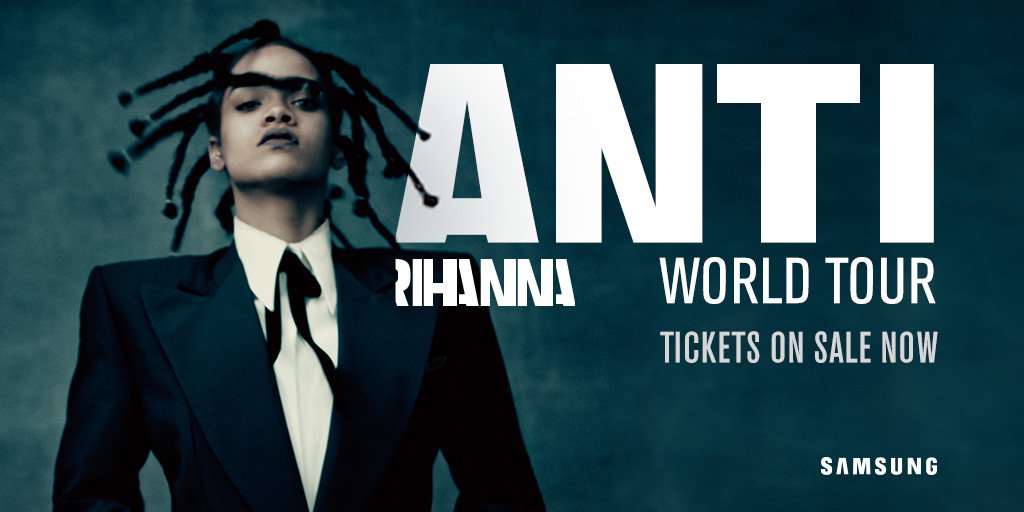rihanna's tweet image. #ANTIWorldTour w/guests @TheWeeknd &amp;amp; @BigSean in EU &amp;amp; @trvisXX in North America on sale now! smarturl.it/ANTItourTW