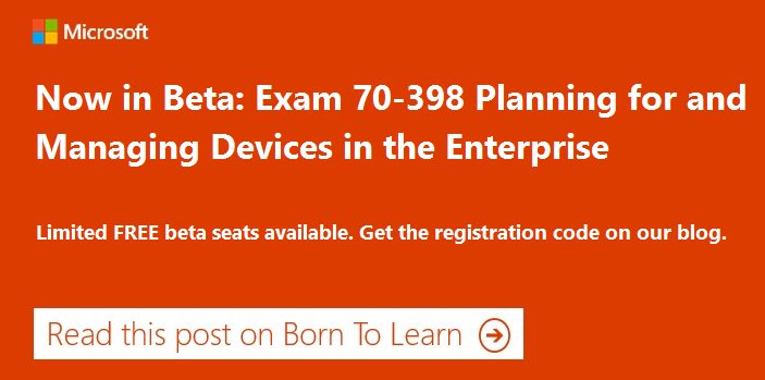 MicrosoftLearn's tweet photo. IT Pros: Take the new #Windows10 beta exam 70-398 with a FREE beta seat: Get the code: https://t.co/EYvBzqUpG3 https://t.co/NZrmqfBNpk