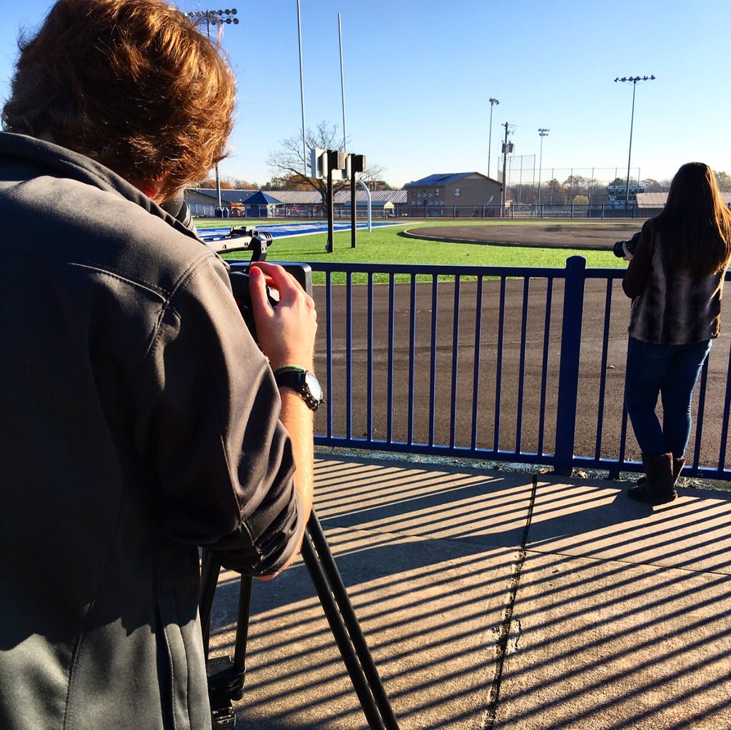 Students filming the GHS EAST commercial for 2016.
