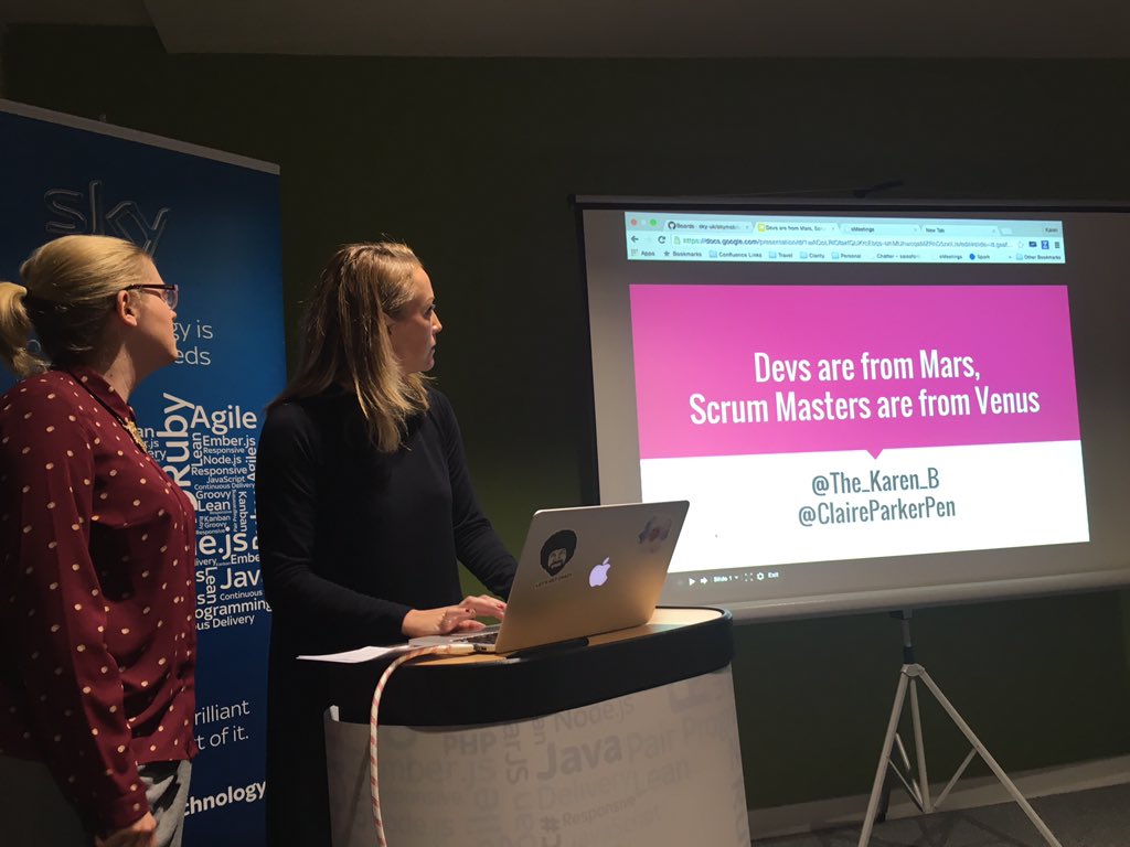 aimafidon's tweet image. First up at #leedstechhub - @the_karen_b @claireparkerpen - speaking about #agile