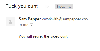 TheAnonMedia2's tweet image. LEAKED: Here we have @sampepper replying to @reversalyoutube re youtu.be/LVJRtEai4Xw. #EndSamPepper / #ANONYMOUS.