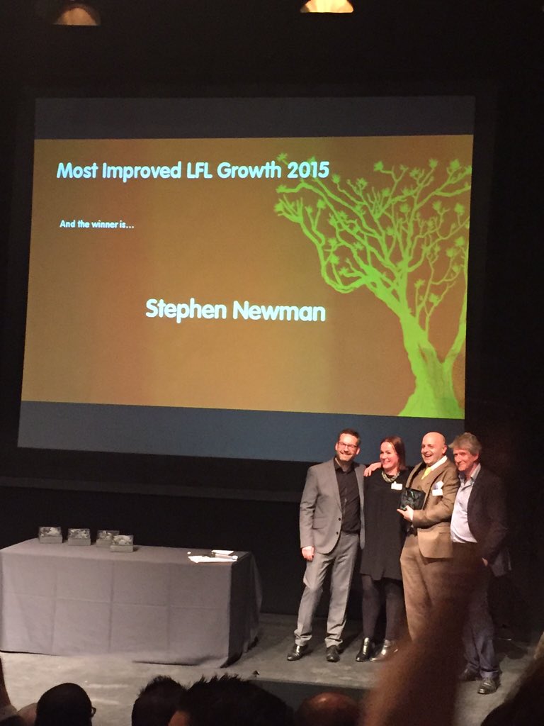 YOC4G's tweet photo. Congraulations Steve - most improved LFL Growth #YOC4G https://t.co/Pz5NawpEP4