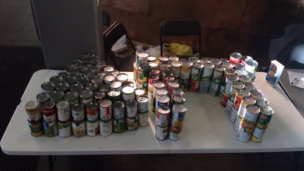 DeltaPiBU's tweet image. The can drive was a huge success! We raised a lot of cans for the Women's Shelter. Thank you to all who donated!