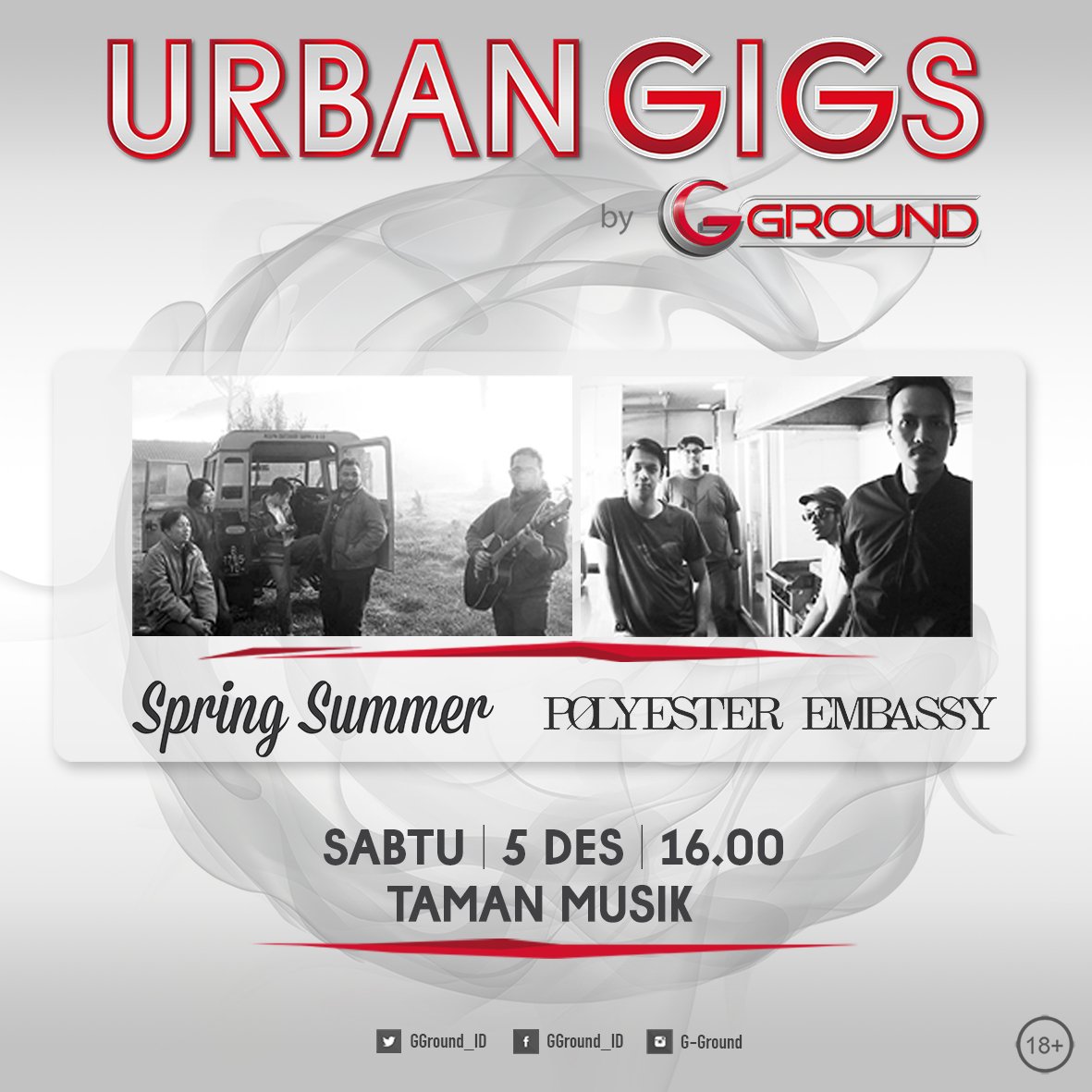 Tomorrow! The ultimate event #GGround #UrbanGigsBDG with <a href="/ourspringsummer/">SPRING SUMMER</a> <a href="/PE_official/">Polyester Embassy</a> Join the excitement!