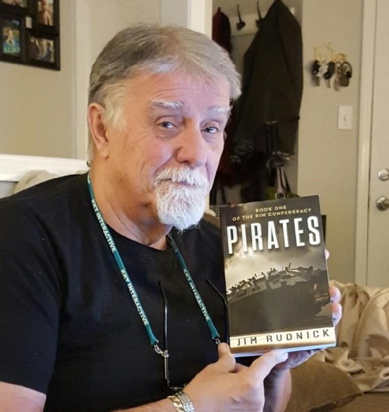 New SciFi Author Jim Rudnick with his first book - Pirates - amzn.to/1JUKPft - #HamOnt #sciFi #SpaceOpera