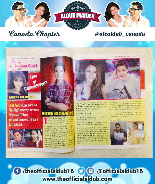 ALDUB on the Front Page of a Pinoy Magazine here in Canada!! :D

<a href="/mainedcm/">Maine Mendoza</a> <a href="/aldenrichards02/">Alden Richards</a>
#ALDUBDeExplorerTrials