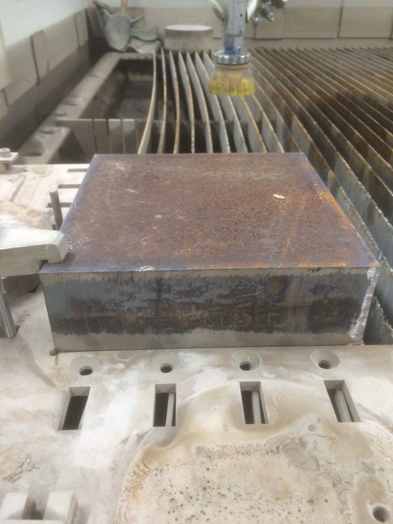 NTUmetal's tweet photo. @NTUadbe @FlowWaterjet @adbe_technical been looking forward to this one 70mm thick steel axe #unusual https://t.co/mZMThYn0eW